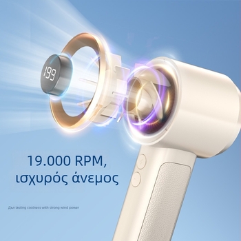 Φορητός USB ανεμιστήρας με τουρμπινικό σχεδιασμό, 6+ πτερύγια, ενσωματωμένη μπαταρία 2000–4000mAh, θόρυβος < 36 dB, ρύθμιση ταχύτητας χωρίς βήματα