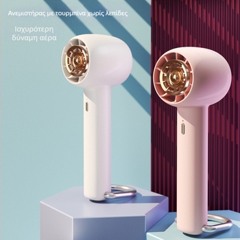 Χειρολαβής ανεμιστήρας USB χωρίς λεπίδες, με 3 ταχύτητες ροής, ενσωματωμένη μπαταρία 1000–1200 mAh, brushless κινητήρας, σχεδίαση τουρμπίνας