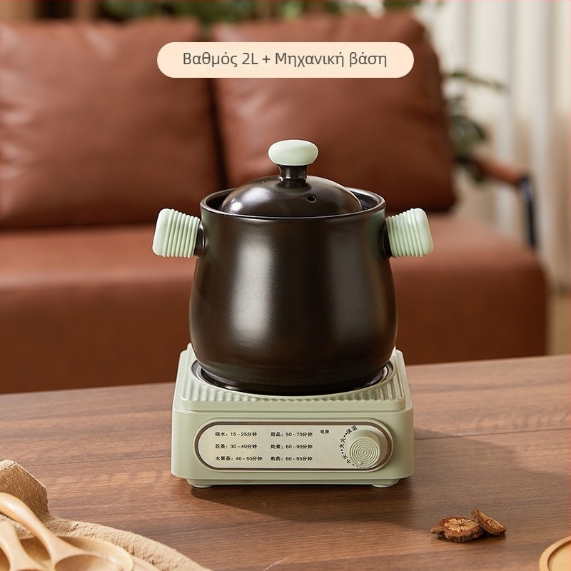 Κεραμική ηλεκτρική κατσαρόλα με ηλεκτρονικό θερμοστάτη, 600W, 220V, κεραμικός εσωτερικός κάδος, κατάλληλη για ένα άτομο