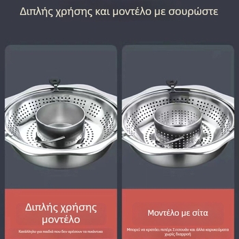 Ρυθμιζόμενο περιστροφικό ανοξείδωτο hot pot Mandarin Duck – 4,1–6 L, βάση με ένα πυθμένα, χωρίς καπάκι, μάρκα TAIYANG