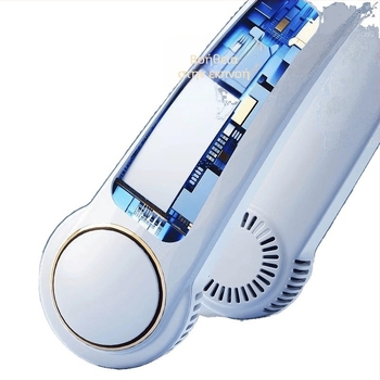 Ανεμιστήρας λαιμού χωρίς λεπίδες με φόρτιση USB, 4 ταχύτητες, ενσωματωμένη μπαταρία 1200–2000 mAh, μοτέρ χωρίς ψήκτρες