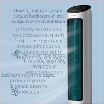 Gree ανεμιστήρας κλιματισμού χωρίς λεπίδες με τηλεχειριστήριο, τροφοδοσία AC, 5 ταχύτητες αέρα, υγραντήρας KS-04X61Dg