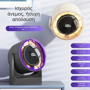 Επιτραπέζιος ανεμιστήρας χωρίς λεπίδες με USB τροφοδοσία, ενσωματωμένη μπαταρία λιθίου 1200–2000 mAh, 5 επίπεδα ταχύτητας, κινητήρας χωρίς ψήκτρες