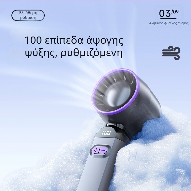 Μίνι φορητός ανεμιστήρας USB χωρίς λεπίδες, με ενσωματωμένη μπαταρία 1200–2000mAh, brushless κινητήρας, 3 ταχύτητες, αυτονομία 1–3 ωρών