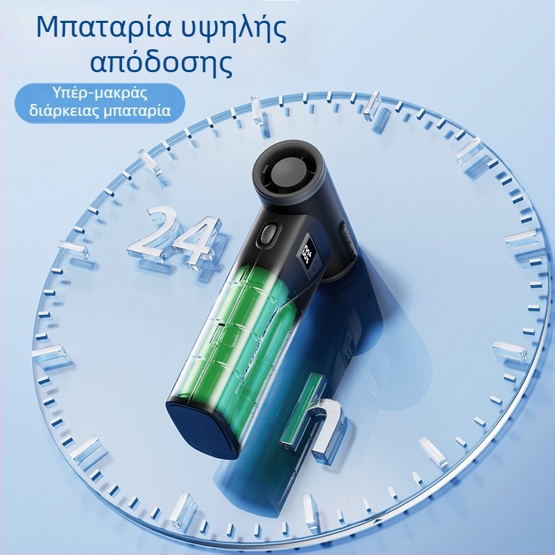 F2 Χειροκίνητος Ανεμιστήρας Τουρμπίνης χωρίς λεπίδες – 6 ταχύτητες, USB επαναφορτιζόμενος, brushless κινητήρας, μπαταρία 6000mAh, θόρυβος κάτω από 36 dB, φορητός για εξωτερικούς χώρους