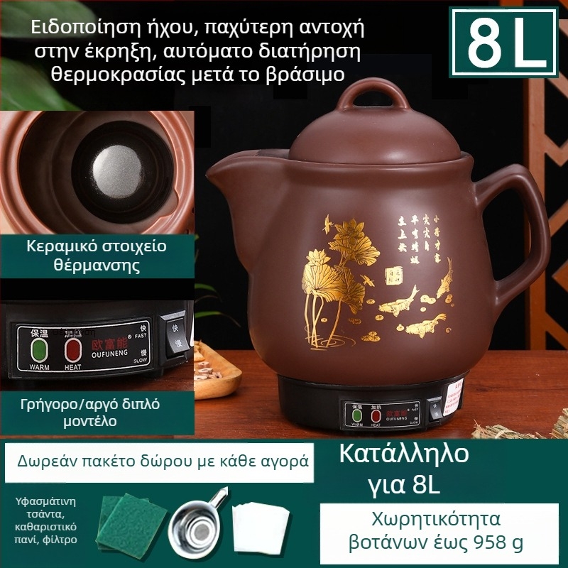 Κεραμικός κάδος αφεψήματος OFN01, 2–3 L, 220V, 450W, θερμοστάτης KSD, έλεγχος με κουμπί, για 1 άτομο