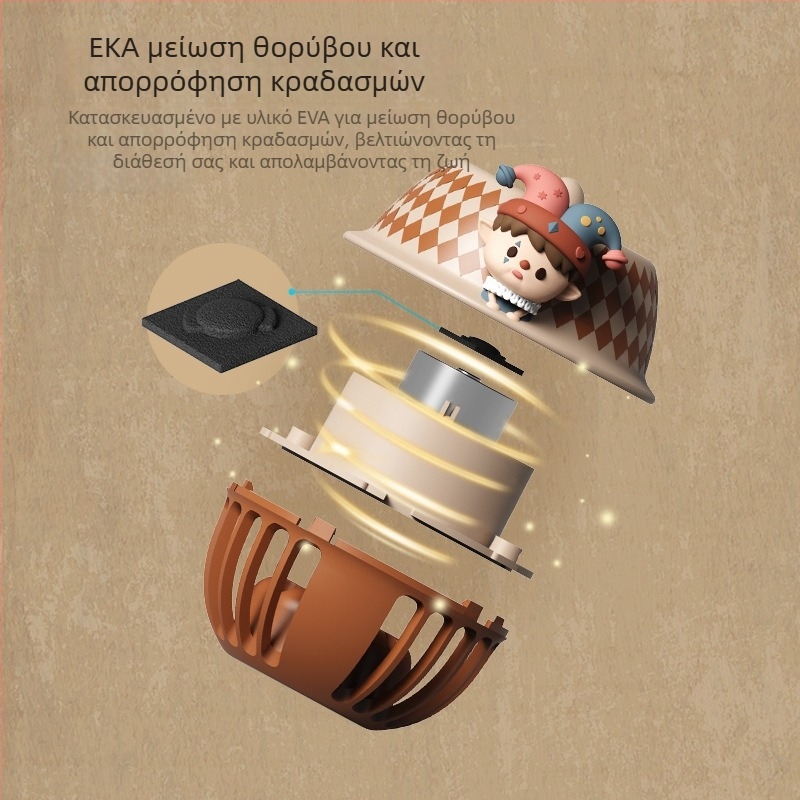 Ανεμιστήρας λαιμού, χωρίς λεπίδες, φορητός σχεδιασμός (φορτίζει μέσω USB; 3 ταχύτητες; ενσωματωμένη μπαταρία; χαμηλός θόρυβος 36–45 dB)
