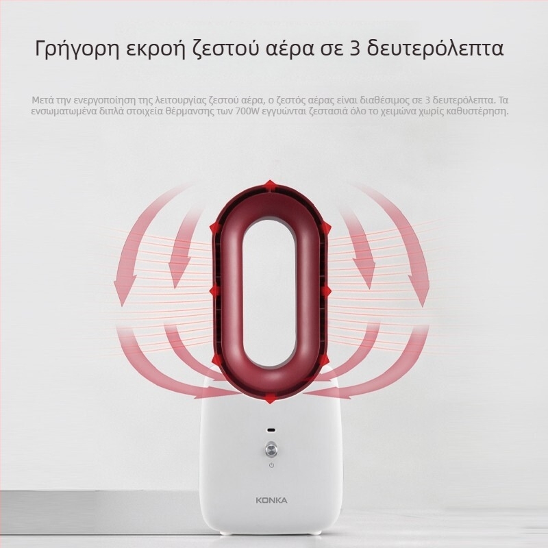 Konka χωρίς λεπίδες επιτραπέζιος θερμαντήρας-ανεμιστήρας, 700W, 220V, 36–45 dB, κινητήρας χωρίς ψήκτρες