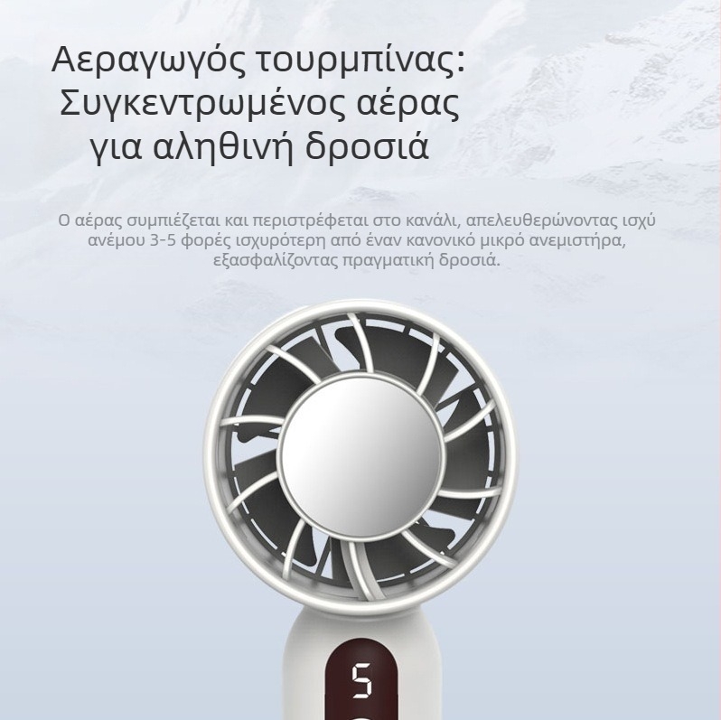 2025 Νέος Φορητός Χειροκίνητος Ανεμιστήρας Εξωτερικού Χώρου, Πέντε Ταχύτητες Ρυθμιζόμενες, Ισχυρός και Αθόρυβος, Μίνι Ανεμιστήρας Με Μπαταρία