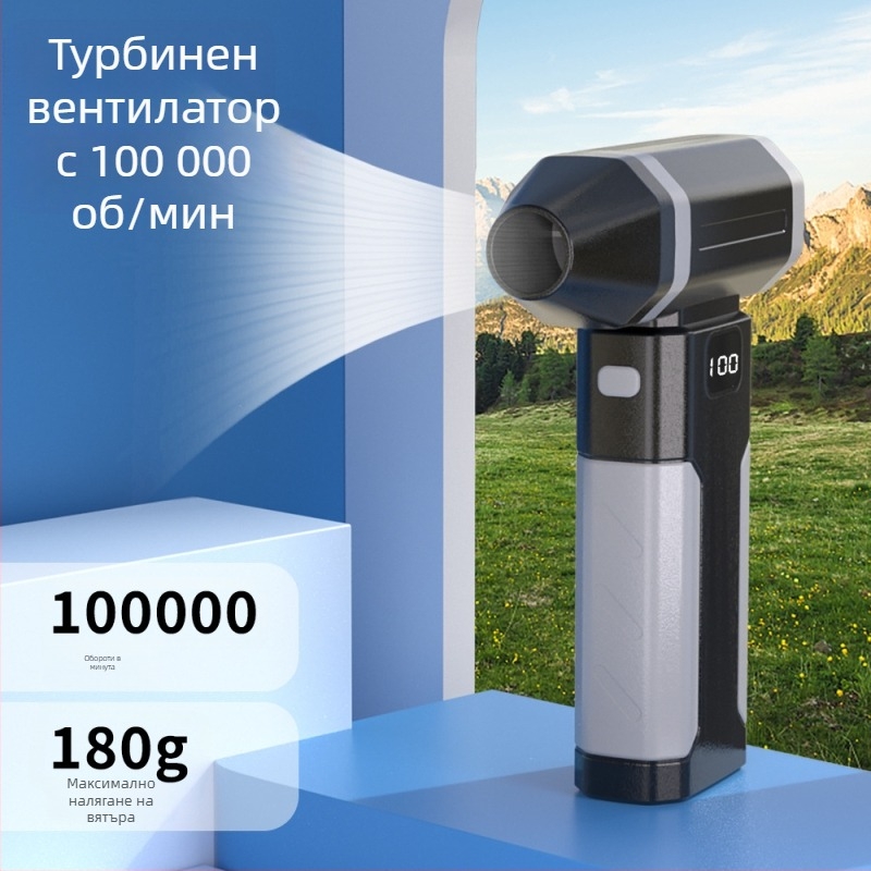 Ασύρματος φορητός ανεμιστήρας χωρίς πτερύγια με τουρμπίνα για καθαρισμό αυτοκινήτου και εξωτερική χρήση, επαναφορτιζόμενος μέσω USB, μπαταρία 6000mAh, 3 ταχύτητες