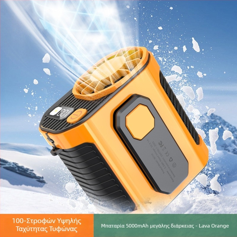Ανεμιστήρας μέσης για εξωτερικούς χώρους, φορητός USB μίνι με ενσωματωμένη μπαταρία, υψηλής ταχύτητας για εργοτάξιο