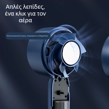 Χειρολαβής USB Φορτιζόμενος Ανεμιστήρας χωρίς Λοβές, Συμπαγής Γραφείου με Ενσωματωμένη Μπαταρία 500–800 mAh, 3 Ταχύτητες, Θόρυβος Κάτω Από 36 dB