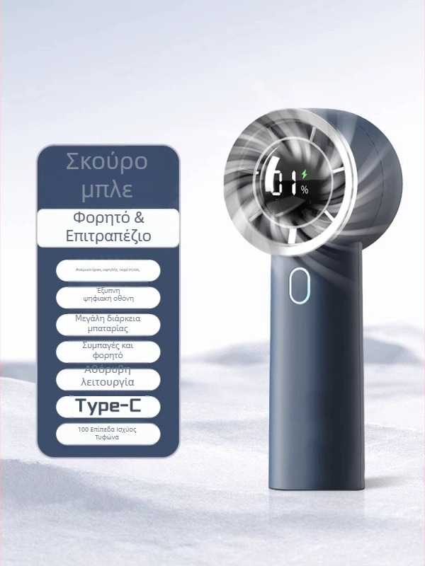 Φορητός ανεμιστήρας γραφείου με κλιπ, USB φόρτιση, μίνι, ενσωματωμένη μπαταρία 1000–1200 mAh, 5 λεπίδες, ήσυχος κινητήρας χωρίς ψήκτρες