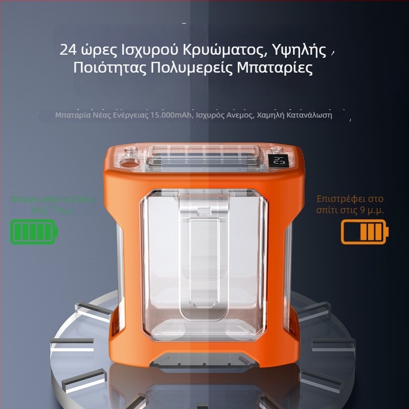 Φαν με ζώνη και λαιμό USB χωρίς λεπίδες, φορητός με ενσωματωμένη μπαταρία 4000–6000 mAh, 4 ταχύτητες, αυτονομία 6–8 ωρών