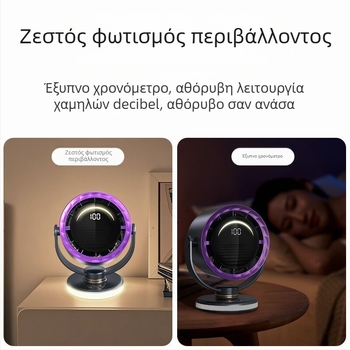 Ανεμιστήρας χωρίς λεπίδες με USB φόρτιση, κλιπ-στηριξη, φορητός/επιτραπέζιος ή επιτοίχιος, με ενσωματωμένη μπαταρία, 6 ταχύτητες