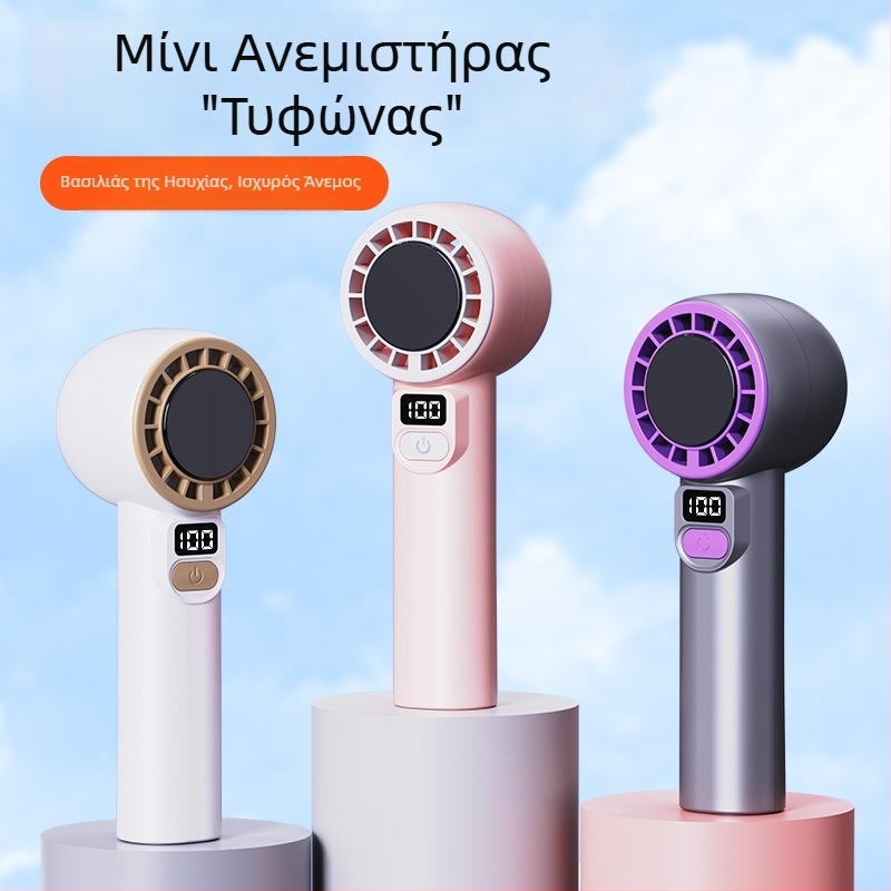 Φορητός ανεμιστήρας χειρός εξωτερικού με ψύξη μέσω ημιαγωγών, ψηφιακή οθόνη, σχεδίαση κρέμασμα γύρω από τον λαιμό, ισχυρή ροή αέρα, μπαταρία 2000-4000mAh, brushless κινητήρας