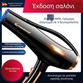 Επαγγελματικό πιστολάκι μαλλιών 3800W με αρνητικά ιόντα, ζεστός/ψυχρός αέρας, 6 ταχύτητες, 220V AC κινητήρας