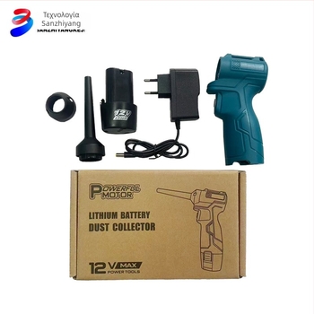 12V πιστόλι αφαίρεσης σκόνης με κινητήρα χωρίς ψήκτρες – μικρή επαναφορτιζόμενη συσκευή καθαρισμού για οικία και αυτοκίνητο, επιτραπέζιο, Li‑ion μπαταρία, 12V ονομαστικά, εύρος 7,4–12V