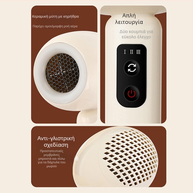 Παιδικό σεσουάρ μαλλιών, απαλός αέρας, χαμηλός θόρυβος, 1000W κινητήρας χωρίς ψήκτρες, κρύος/θερμός αέρας, προστασία από υπερθέρμανση