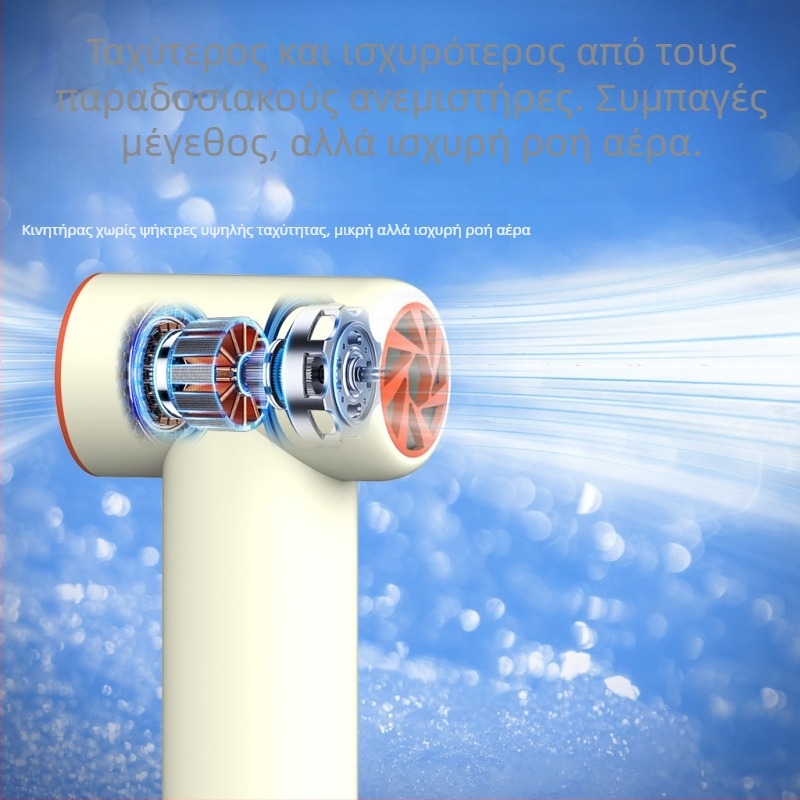 Χειροκίνητος φορητός ανεμιστήρας USB με κινητήρα χωρίς ψήκτρες, ισχυρός αέρας, απόδοση τεσσάρων ταχυτήτων