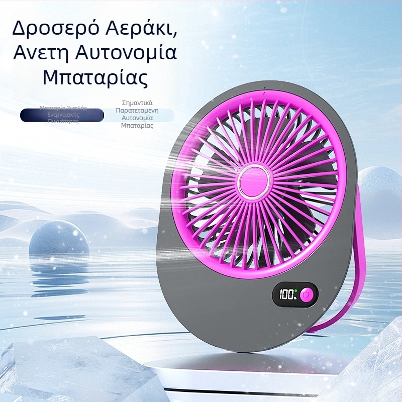 Επαναφορτιζόμενος USB επιτραπέζιος ανεμιστήρας χωρίς λεπίδες, ultra-λεπτός και φορητός για φοιτητικά διαμερίσματα, γραφείο και εξωτερικούς χώρους