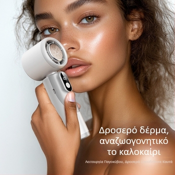 Ανεμιστήρας με κεφαλή χωρίς λεπίδες, με ψύξη και LED ψηφιακή οθόνη, ενσωματωμένη μπαταρία Li‑Ion 2000–4000mAh, λουράκι, 100 ταχύτητες ανέμου