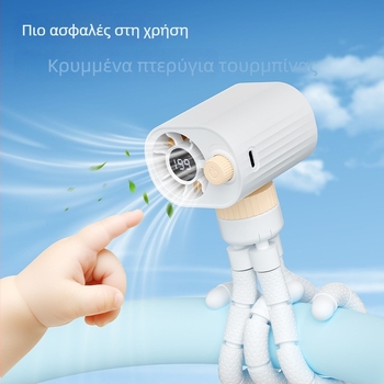Χειροκίνητος ανεμιστήρας χωρίς λεπίδες USB τροφοδοσία, κινητήρας brushless, ρυθμιζόμενη ταχύτητα χωρίς βήματα, ενσωματωμένη μπαταρία 1200–2000 mAh