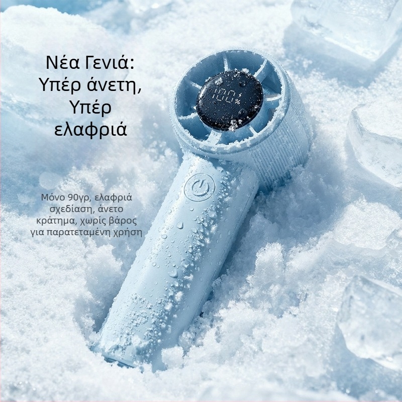 Φορητός ανεμιστήρας χωρίς λεπίδες, USB επαναφορτιζόμενη μπαταρία 1200–2000 mAh, κινητήρας brushless, 5 ταχύτητες, βάρος 90 g