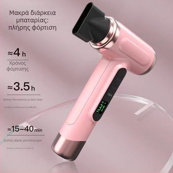 Ασύρματο USB πιστολάκι μαλλιών, μοτέρ χωρίς ψήκτρες, 200 W, 5 V, 3 ταχύτητες, κρύος/θερμός αέρα