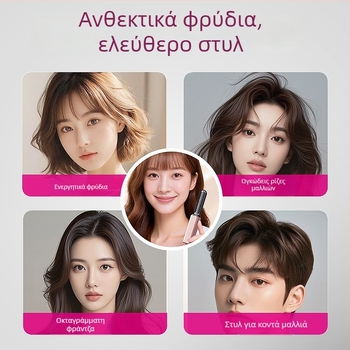 Μίνι ασύρματος θερμαντήρας-βούρτσα μαλλιών για ίσια και σγουρά — επίστρωση τιτάνιο-χρυσό, θερμαντικό στοιχείο διάμετρος ≤15 мм, ισχύς 18W, τάση 3,7V, 1-στάδιο ρύθμισης θερμοκρασίας