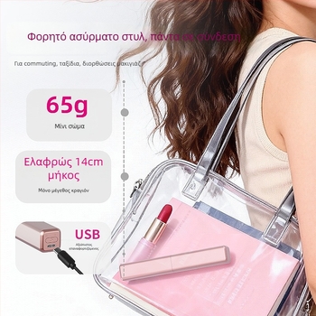 Μίνι ασύρματος θερμαντήρας-βούρτσα μαλλιών για ίσια και σγουρά — επίστρωση τιτάνιο-χρυσό, θερμαντικό στοιχείο διάμετρος ≤15 мм, ισχύς 18W, τάση 3,7V, 1-στάδιο ρύθμισης θερμοκρασίας