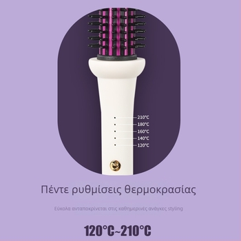 Συσκευή για μπούκλες μαλλιών με προστασία από εγκαύματα και αρνητικά ιόντα, επίστρωση τιτάνιο-τουρμαλίνης, διάμετρος 16–20 mm, 10 ρυθμίσεις θερμοκρασίας, 220V, 30W