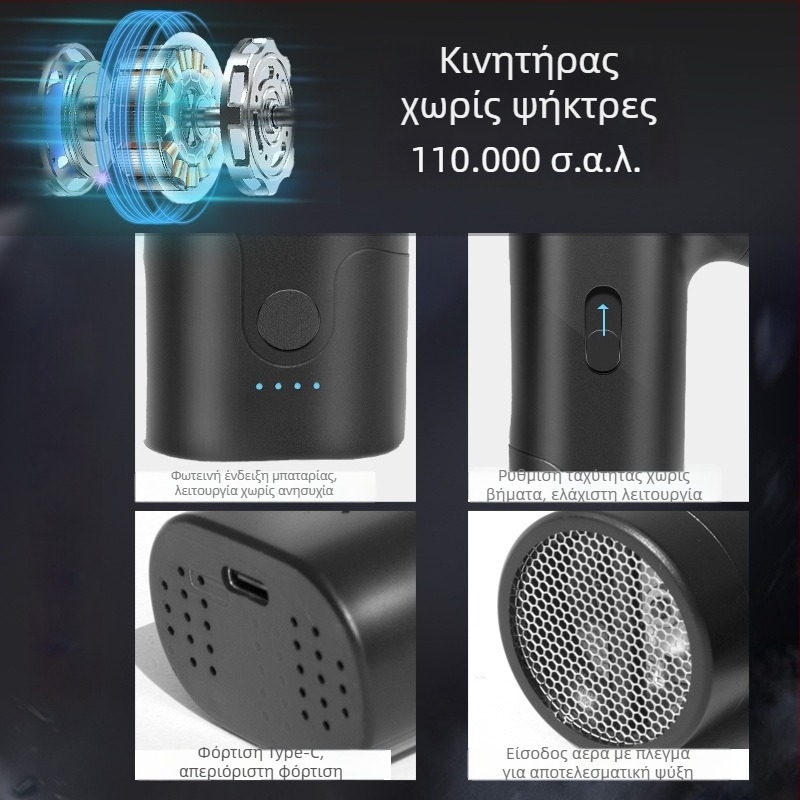 Ασύρματη χειρολαβή φυσητήρας σκόνης για αυτοκίνητο και σπίτι, φορητός υψηλής ισχύος ηλεκτρικός καθαριστής, πολυλειτουργικός