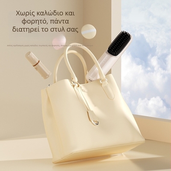 Συσκευή ισιώματος και κυματισμού μαλλιών με αρνητικά ιόντα, ασύρματη, κεραμική θέρμανση, 45W, 3.7V, 15 επίπεδα ρύθμισης θερμοκρασίας