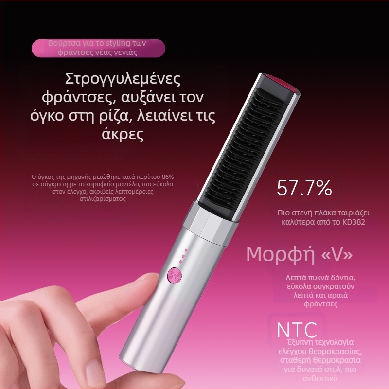Golden Rice εργαλείο μαλλιών για κυματισμό και ίσιωμα, ασύρματο με μπαταρία Li-Ion, κεραμικός θερμαντήρας τορμαλίνης, ρύθμιση θερμοκρασίας σε 1 βαθμό, διπλής χρήσης, 3-5 λεπτά διαμόρφωση μαλλιών