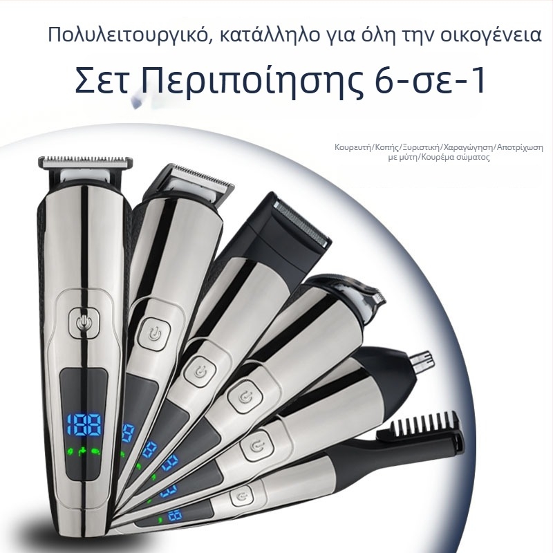 Ηλεκτρική κουρευτική μηχανή για μαλλιά, επαναφορτιζόμενη, αδιάβροχη, λεπίδες από ανοξείδωτο ατσάλι, ενσωματωμένη μπαταρία 1200–2000mAh, αυτονομία 1–3 ώρες