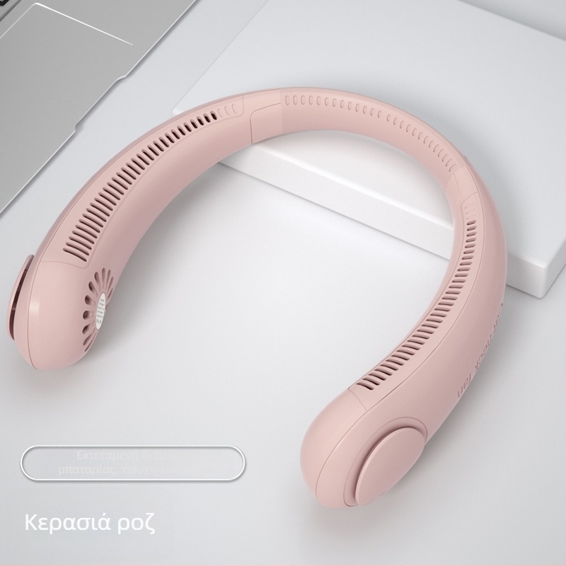 Ανεμογεννήτρια λαιμού χωρίς λεπίδες, USB επαναφορτιζόμενη, με ψηφιακή οθόνη, ενσωματωμένη μπαταρία 2000–4000 mAh, πτυσσόμενη και φορητή.