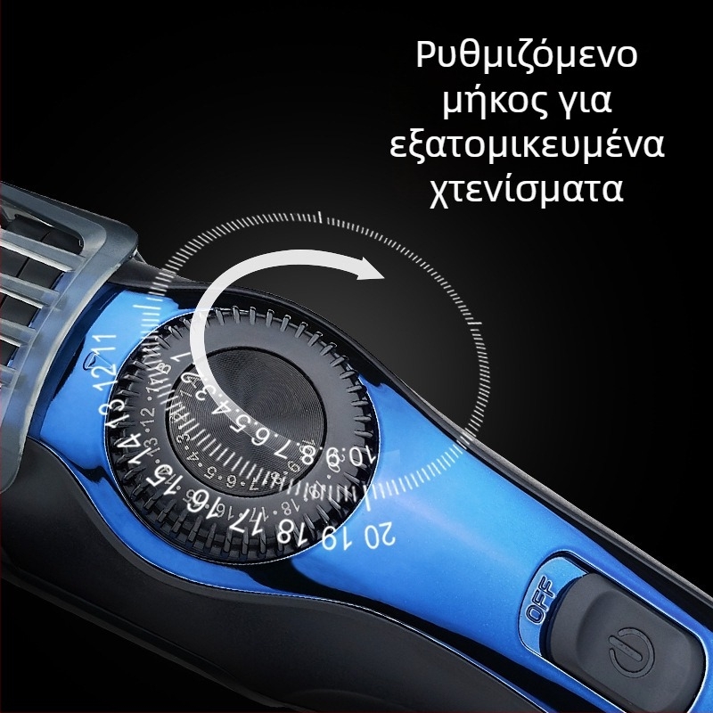 Feipeng Επαγγελματικό ηλεκτρικό κοπτικό μαλλιών με κεραμική λεπίδα, επαναφορτιζόμενο και με δυνατότητα λειτουργίας από το δίκτυο, αδιάβροχο