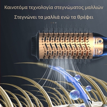 ULELAY 1000W τρί-in-ένα χτένα-στέγνωμα μαλλιών με κεραμική θέρμανση, τεχνολογία αρνητικών ιόντων, 10 επίπεδα ρύθμισης θερμοκρασίας, περίβλημα από νάιλον ίνες