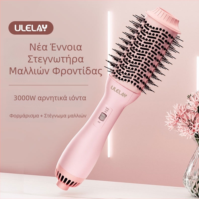 ULELAY 1000W τρί-in-ένα χτένα-στέγνωμα μαλλιών με κεραμική θέρμανση, τεχνολογία αρνητικών ιόντων, 10 επίπεδα ρύθμισης θερμοκρασίας, περίβλημα από νάιλον ίνες