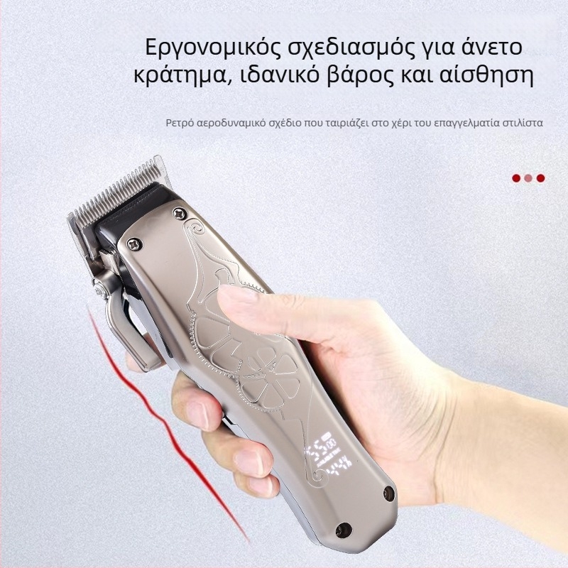 Ηλεκτρικός ανδρικός κόφτης μαλλιών με επαναφορτιζόμενη μπαταρία 1000–1200mAh, κεφαλή κοπής από ανοξείδωτο ατσάλι, αποσπώμενη-πλενόμενη κεφαλή, 3–6 ώρες λειτουργίας, ήχος χαμηλός (<36 dB)