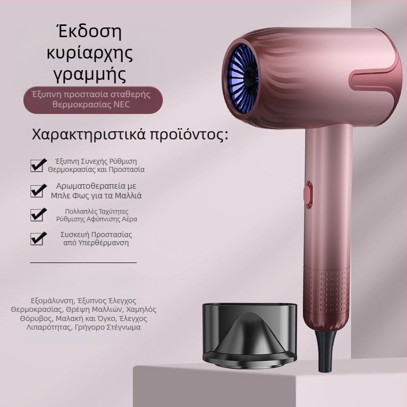 Σεσουάρ μαλλιών LD-1201, 1200W μοτέρ με βούρτσα, ζεστός αέρας, 3 ταχύτητες, 220V