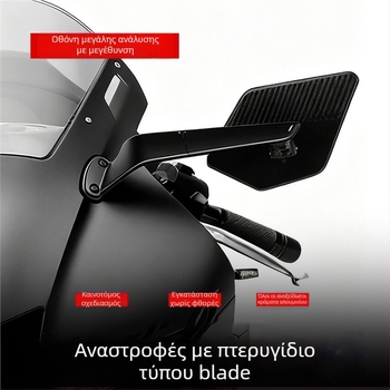 Καθρέφτης οπισθοπορείας για Qianjiang Sai 350/600/600RS/800/150 – αλουμινένιο περίβλημα, τετράγωνος καθρέφτης, εγκατάσταση τύπου ορθοδοντικού, σχέδιο με σταθερό φτερό