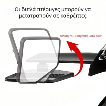 Καθρέφτης οπισθοπορείας για Qianjiang Sai 350/600/600RS/800/150 – αλουμινένιο περίβλημα, τετράγωνος καθρέφτης, εγκατάσταση τύπου ορθοδοντικού, σχέδιο με σταθερό φτερό