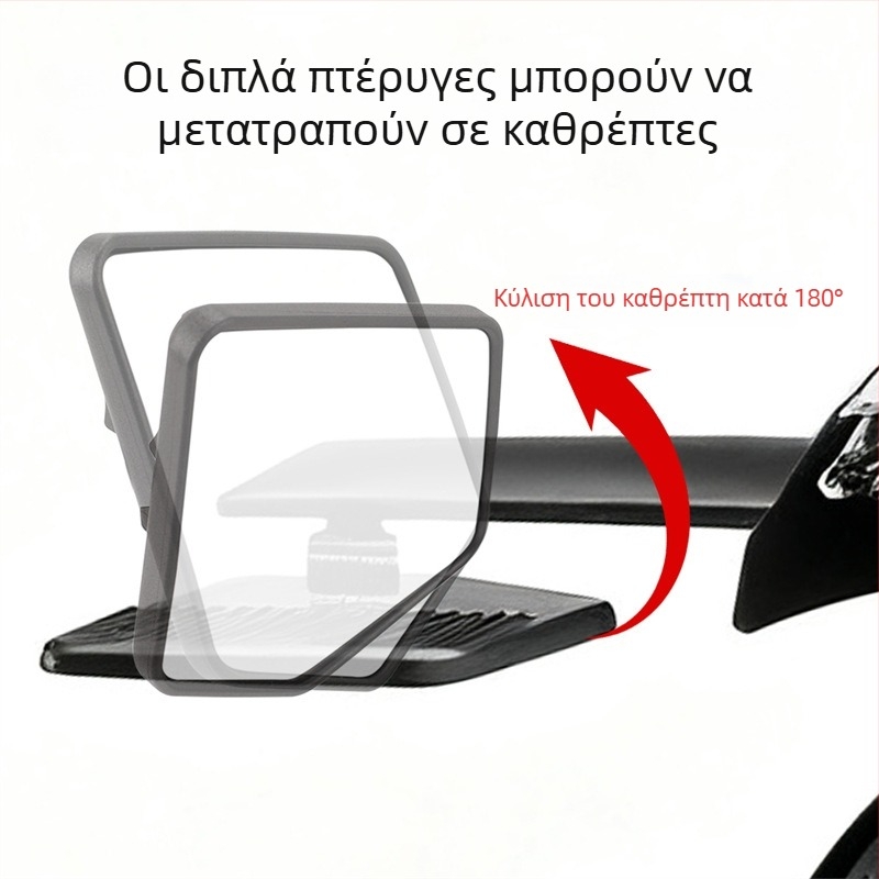 Καθρέφτης οπισθοπορείας για Qianjiang Sai 350/600/600RS/800/150 – αλουμινένιο περίβλημα, τετράγωνος καθρέφτης, εγκατάσταση τύπου ορθοδοντικού, σχέδιο με σταθερό φτερό