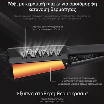 Super King ισιωτήρας μαλλιών με κεραμική τουρμαλίνη και 2-σε-1, ίσιωμα και μπούκλες, πλάκα 31 mm+, τροφοδοσία με καλώδιο, χρήση υγρή/ξηρή, 15 επιπέδων ρύθμισης θερμοκρασίας