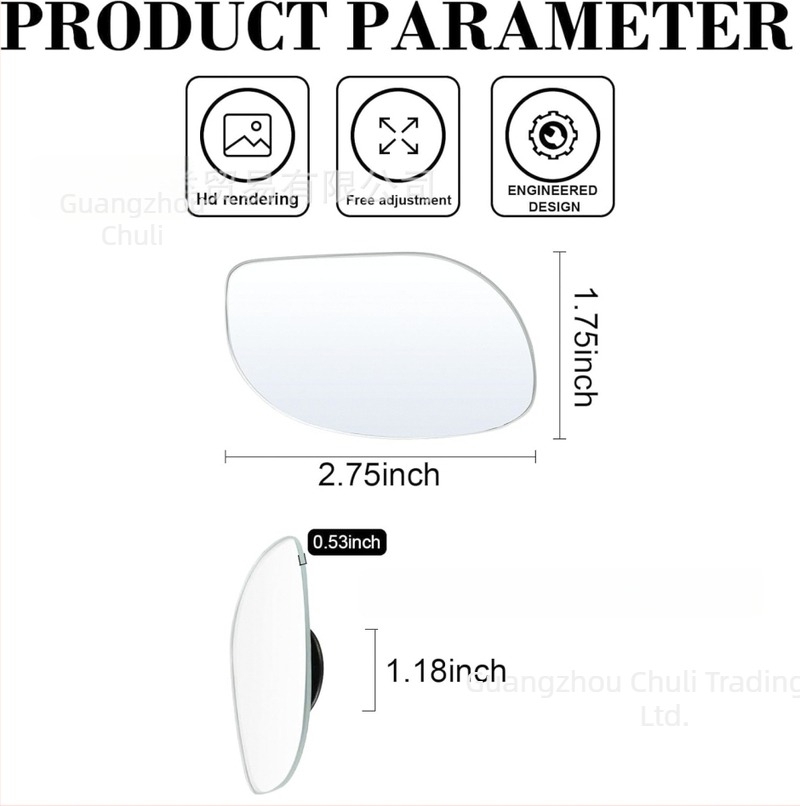 Tree Leaf εξωτερικό κάτοπτρο αυτοκινήτου, 360° πανοραμικό ευρύ γωνία, γυάλινη οπτική υψηλής ευκρίνειας, ρυθμιζόμενη γωνία