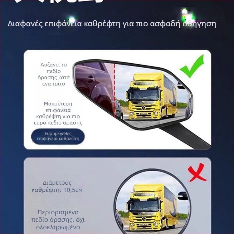Σετ καθρεφτών οπίσθιας όψης για ηλεκτρικά οχήματα, ζεύγος; κυρτό καθρέφτης με ευρύ πεδίο όρασης; πλαστικό περίβλημα