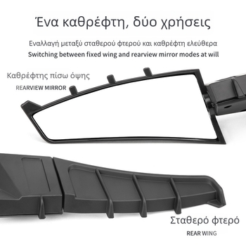JS ABS σταθερός καθρέφτης οπισθοπορείας μοτοσικλέτας με LED φως, από πλαστικό και γυαλί, συμβατός με Spring Breeze 250SR/450SR και Tournament 250/600