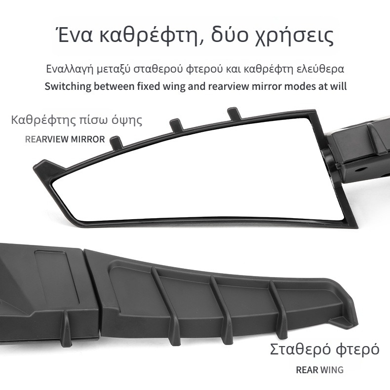 JS ABS σταθερός καθρέφτης οπισθοπορείας μοτοσικλέτας με LED φως, από πλαστικό και γυαλί, συμβατός με Spring Breeze 250SR/450SR και Tournament 250/600